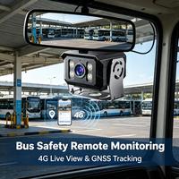 Caméra de véhicule 4G GPS IP67 1080P avec vision nocturne couleur intégrale et éclairage noir, surveillance de stationnement pour conditions difficiles et suivi de flotte de bus