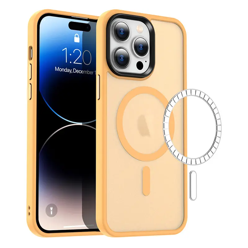 2023 new product PC gradient transparent love magnetic wireless charging magsafeic phone case for iPhone 12 13 14 Pro max