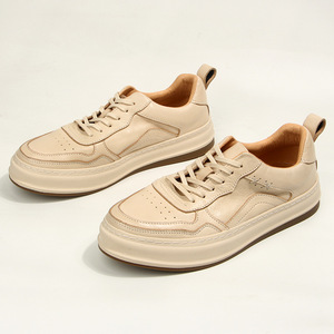 Zapatillas Casuales Blancas para Hombre, con Cordones, Acolchadas, de Cuero, Estilo Juvenil - Product Image 3