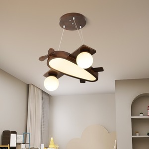 Lámpara Colgante de Cristal con Forma de Avión, E27 LED 2700K, Luz Blanca Cálida Suave para Habitación Infantil, Montaje en Techo, Pantalla que Protege la Vista, Control Táctil - Product Image 3