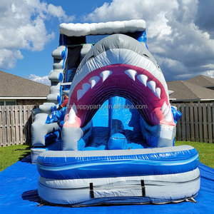 Tobogán Acuático <span class=keywords><strong>Gigante</strong></span> de 18 Pies con Forma de Mandíbula de Tiburón Inflable con Piscina - Product Image 1