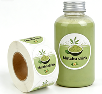 Etiquetas Redondas Autoadhesivas Personalizadas para Impresora de Etiquetas de Papel Recubierto, Etiquetas de Grado Alimenticio para Botellas de Jugo