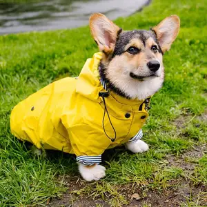 Abrigo impermeable para perro, impermeable, a prueba de viento, amarillo