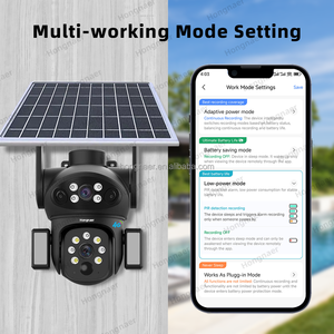Hongnaer 8MP 3 فيديو عدسة مزدوجة لاسلكية تعمل بالطاقة الشمسية كاميرا مراقبة V380 Pro 4K في الهواء الطلق بطاقة Sim Sim Solar - Product Image 3