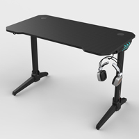 Bureau de jeu ergonomique professionnel à prix réduit, en métal, avec porte-gobelet LED, table d'ordinateur multifonctionnelle en forme de L