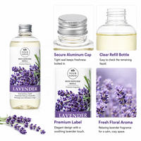 Recharge de diffuseur à bâtonnets de lavande naturelle, écologique et longue durée, pour une fragrance apaisante dans la chambre, l'hôtel, la maison et la voiture