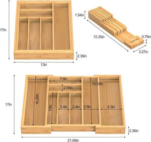 Single Tier Eco-Friendly Modern Design Expandable Adjustable Bamboo <b>Spice</b> Drawer <b>Organizer</b> for Kitchen Seasoning Storage - Product Image 3