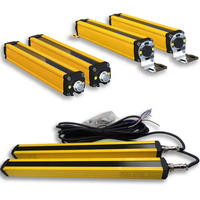 Sensor de seguridad de tres lados óptico Industrial paso de haz 10mm 2,5 m distancia de detección ascensor cortina de luz PR