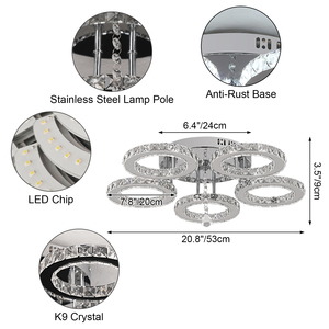 Plafoniera Rotonda in Cristallo a <span class=keywords><strong>LED</strong></span> con Montaggio a Soffitto per Soggiorno da Magazzino Estero Tedesco - Product Image 2