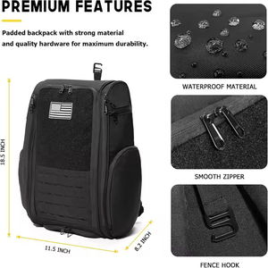 Sac à dos de tennis élégant en nylon, unisexe, peut contenir 2 raquettes, imperméable, adapté pour l'équipement de badminton/squash/pickleball - Product Image 4