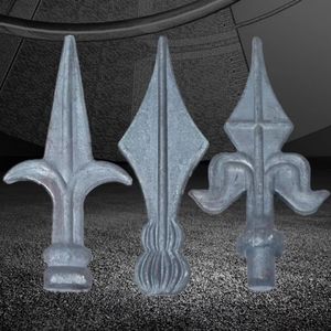 رمح رأس مسدس رأس درابزين للزينة ملحقات معدنية سياج بوابة قصدير رأس رمح أنبوب مربع مربع - Product Image 2