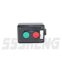 Bouton de commande SSSHENG PKE-2H IP40 10A, interrupteur à bouton-poussoir 2 touches vert rouge noir, borne à bouton-poussoir