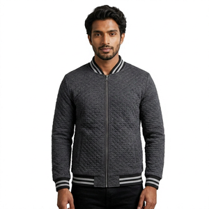 Vestes universitaires unisexes grande taille avec logo personnalisé, design patchwork, col montant, doublure en polaire - Vestes de baseball d'hiver - Product Image 1