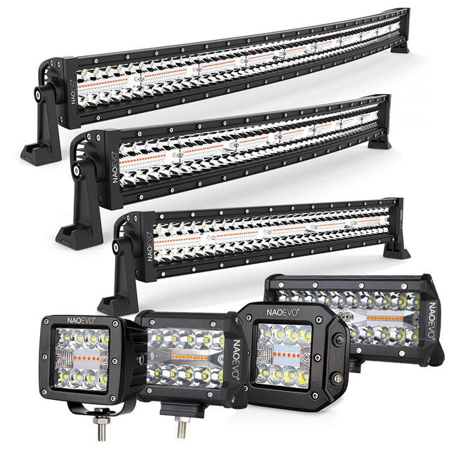 Hot Factory Price 7 Inch LED Bar 20 52 30 Curved Spot Lamp Pods 4X4 Offroad Car Laser Work Light for Wrangler for Jeep Land Crui