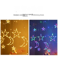 Guirlandes solaires à LED en forme d'étoiles et de lunes, 100 LED, étanches, pour extérieur, 8 modes, pour la maison, le balcon, le jardin