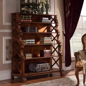 Bibliothèque antique en bois massif importé <span class=keywords><strong>de</strong></span> style américain, étagère <span class=keywords><strong>de</strong></span> rangement multi-niveaux pour journaux, mobilier <span class=keywords><strong>de</strong></span> bureau et <span class=keywords><strong>de</strong></span> maison - Product Image 4
