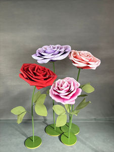 Fleur géante en papier de luxe en gros, rose artificielle faite à la main, grande pour mariage, Saint-Valentin, toile de fond, événement, scène, photo - Product Image 2
