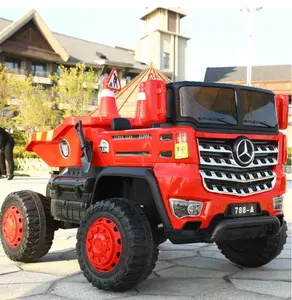 2022 Popular 2.4G remote control dump truck/2 seats Four-Wheel drive kids electric ride on car with automatic rising tipper