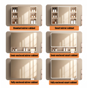 Mueble de Baño Moderno de Aluminio para Montar en la Pared con Lavabo de Cerámica y Espejo Inteligente para Apartamento, Hotel o Casa de Campo - Product Image 4