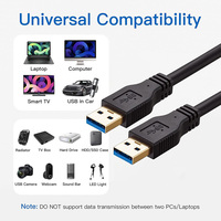 Kabel Ekstensi USB 3.0 Xput Berlapis Emas Male-Male 1m dengan Selubung Logam/Nylon/PVC, Transfer Data Cepat untuk Komputer, Kamera, Laptop