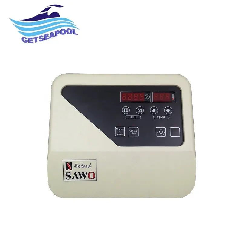 Digital time and temperature external sauna controller for sauna room heater