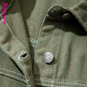 Mặt-người yêu bán buôn phương Tây Chic Boutique vá túi có cổ nút phía trước bạn trai denim <span class=keywords><strong>jean</strong></span> áo khoác cho phụ nữ - Product Image 5