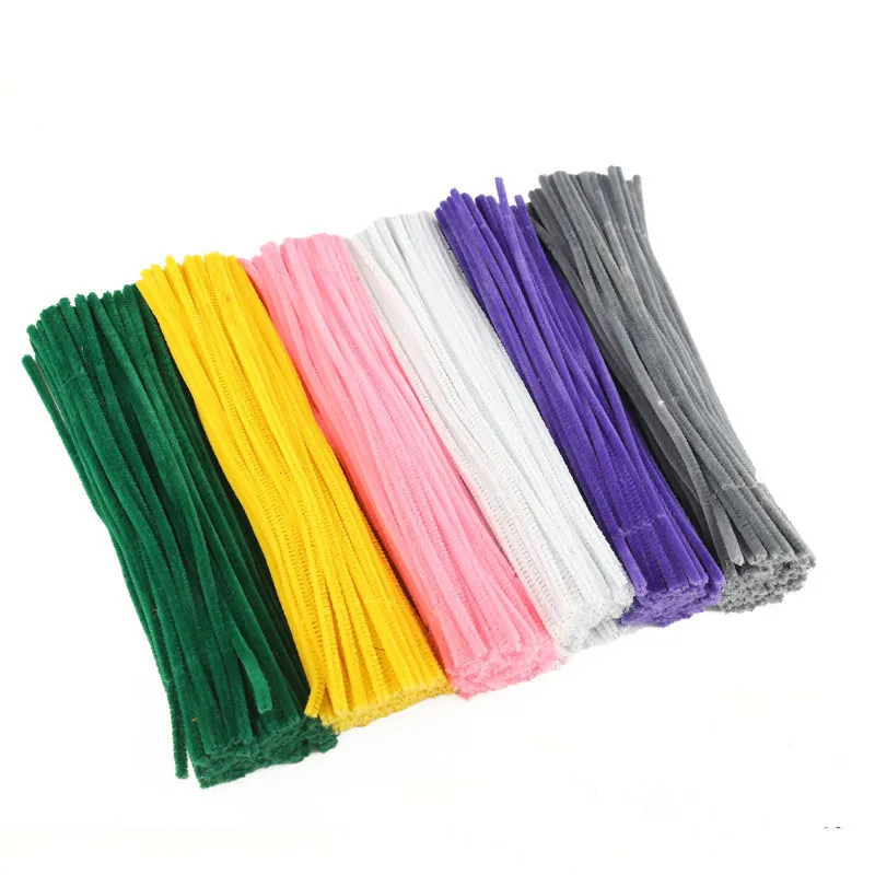 100pcs Kids Creative Colorful Diy Plush Sticks Chenille Stem Pipe Cleaner Stems Educational Toys Crafts For Children