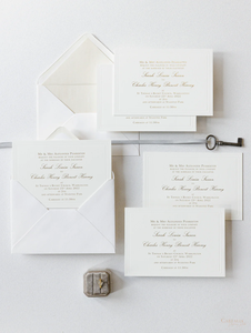 Invitations de mariage en relief, invitations de mariage de luxe en <span class=keywords><strong>champagne</strong></span>, monogramme en relief, feuille <span class=keywords><strong>d</strong></span>'<span class=keywords><strong>or</strong></span> - Product Image 4