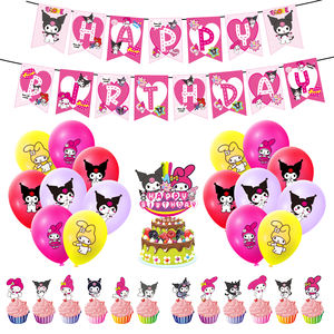 การตกแต่งพื้นหลังรูปการ์ตูน Kuromi ธงประดับบนเค้กสำหรับงานเลี้ยงวันเกิดสำหรับเด็กผู้หญิง - Product Image 2