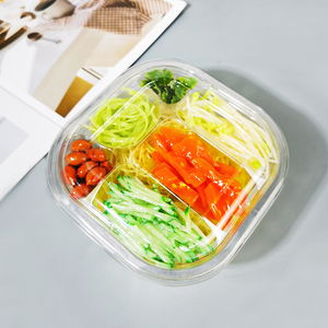 Mì lạnh đóng gói riêng trái cây cắt salad Pudding hai lớp và sáu lưới phân vùng khay bên trong PP/hộp đựng thức ăn cho thú cưng - Product Image 3