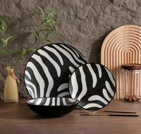 Vaisselle en céramique à imprimé animalier safari, assiettes et bols mixtes tigre, léopard, zèbre, vente en gros et personnalisable