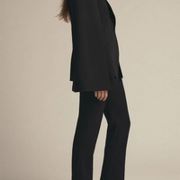 OEM personnalisé de haute qualité mode vêtements officiels pour femmes col en V classique Cape à manches droites noir Slim Fit Blazer pour les femmes
