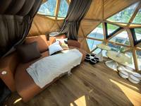 Dôme géodésique préfabriqué sur mesure, cabane étoile de glamping, pod de luxe, hôtel extérieur, hébergement de villégiature toutes saisons