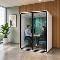 Cabine de travail insonorisée avec bureau réglable en hauteur électriquement, pour les bureaux hybrides australiens et le travail concentré, avec ventilation, LED et USB