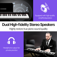 Terence Ts01 61 Key Electronic Keyboard Beginner Learning High Fidelity Sound Compact Size for Students Musical