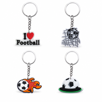 Großhandel: Personalisierte Fußball-PVC-Schlüsselanhänger – Flammender Ball, Tornetz, Kappe – Sportfan-Anhänger als Massengeschenk für Schlüsselbund