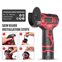 Meuleuse d'angle sans fil 21V à batterie lithium, sans balais, 3 pouces, outil portable mini, multifonctionnel industriel pour découpe et polissage DIY
