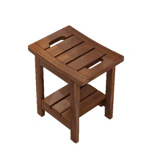 Tabouret de douche en teck, siège de salle de bain en bois massif, 25,4x35,6x38,1 cm, antidérapant, résistant à la moisissure, utilisation en sauna - Product Image 5