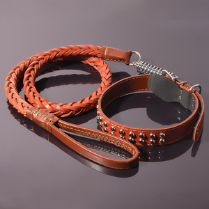 Medium And <b>Large</b> <b>Dog</b> Leashes Leather Chains Golden Retrievers German Shepherds Explosion-Proof <b>Dog</b> Walking Leashes <b>Collars</b> - Product Image 3