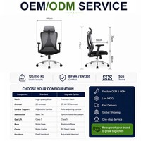 Chaise de bureau ergonomique en maille avec coussin à haute résilience, confortable, avec accoudoirs et appuie-tête réglables pour les espaces de travail à domicile