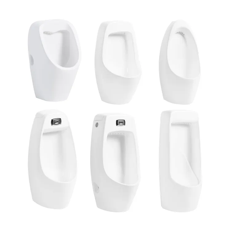 BMCUN Ceramic Men's Urinal White Floor Standing Urinal Hand Press Urinal For Sanitary Ware