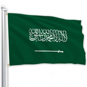 Factory Wholesale 3X5FT 90x150cm 100% Polyester Eco-Friendly Digital Printing Custom <b>Flags</b> Banners Saudi Arabia <b>Flags</b> Event - Product Image 5
