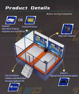 Jeu de projection sur trampoline interactif à capture de mouvement avec mur de réalité augmentée et détection de mouvement Kinect, équipement de terrain de jeu pour enfants - Product Image 6