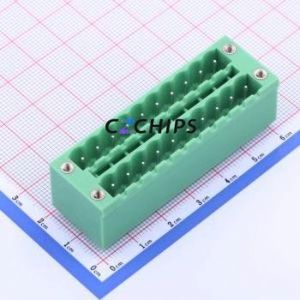 KF2EDGKVHM-5.08-2*10P Plug-in Terminal Block Through hole,P=5.08mm Board-to-Board / Socket - Closed Screw Fixing 2x10P 5.08mm - Product Image 1