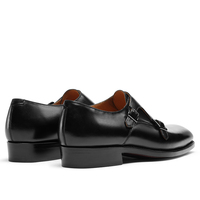 Chaussures habillées de luxe pour hommes en cuir de veau véritable, à double boucle moine, style brogue avec boucle sculptée