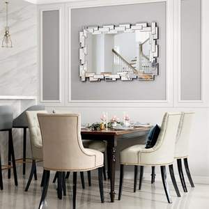 Espejo de pared decorativo de lujo con marco de metal elegante y vidrio resistente a los arañazos, perfecto para cualquier decoración contemporánea de hogar u oficina - Product Image 4