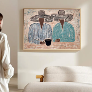 Opere <span class=keywords><strong>d</strong></span>'<span class=keywords><strong>Arte</strong></span> Realistiche con Doppio Ritratto, Dipinti a Olio Minimalisti Ecologici su Tela per Decorazione <span class=keywords><strong>d</strong></span>'Interni di B&C Art - Product Image 3