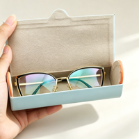 Étui à lunettes portable antichoc en coque rigide avec broderie dorée contrastante, vente en gros d'usine, personnalisable