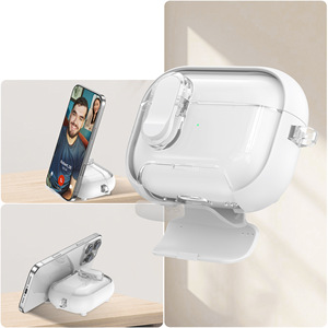 Funda transparente para auriculares con cargador inalámbrico, a prueba de golpes, de TPU y PC, con función de soporte para <span class=keywords><strong>Airpods</strong></span> <span class=keywords><strong>Pro</strong></span> - Product Image 3
