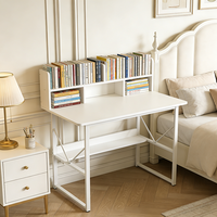 Bureau d'ordinateur blanc multifonctionnel avec étagère de rangement, mobilier de bureau à domicile, bureau d'étude, table de travail pour étudiants